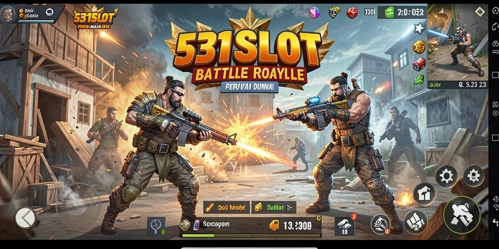 Tampilan seru dari gameplay 531SLOT yang penuh aksi Battle Royale.