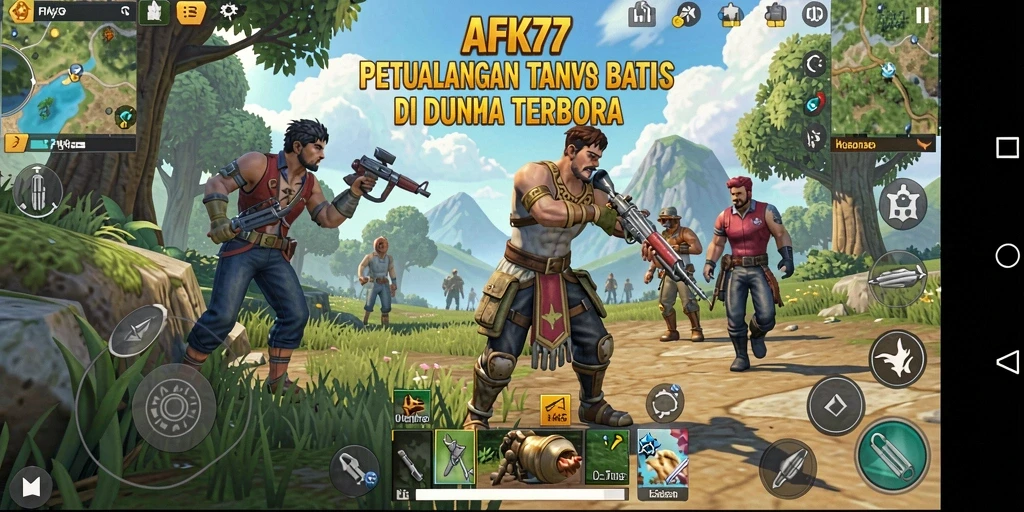 Gameplay menarik AFK77 dalam dunia terbuka yang luas.