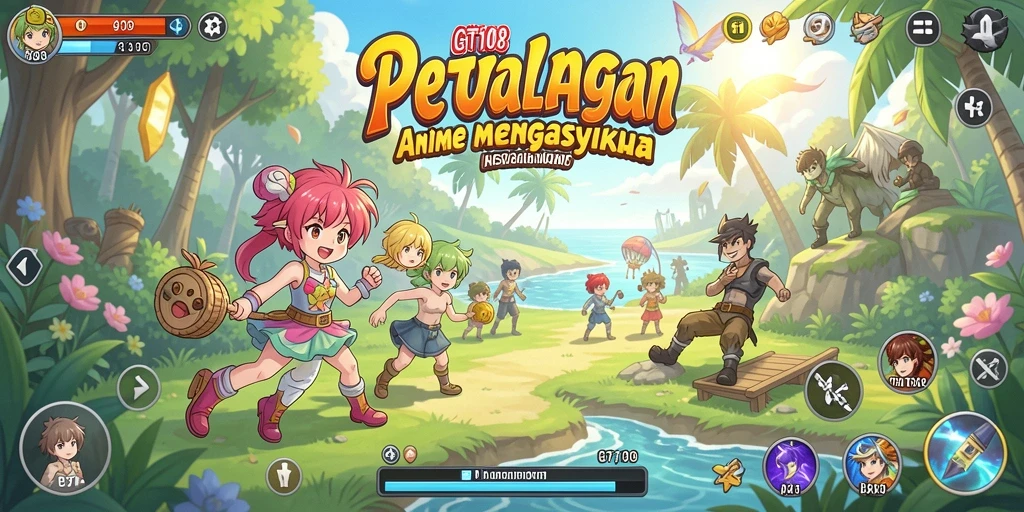 Tampilan menarik dari gameplay GT108 dengan karakter anime unik.
