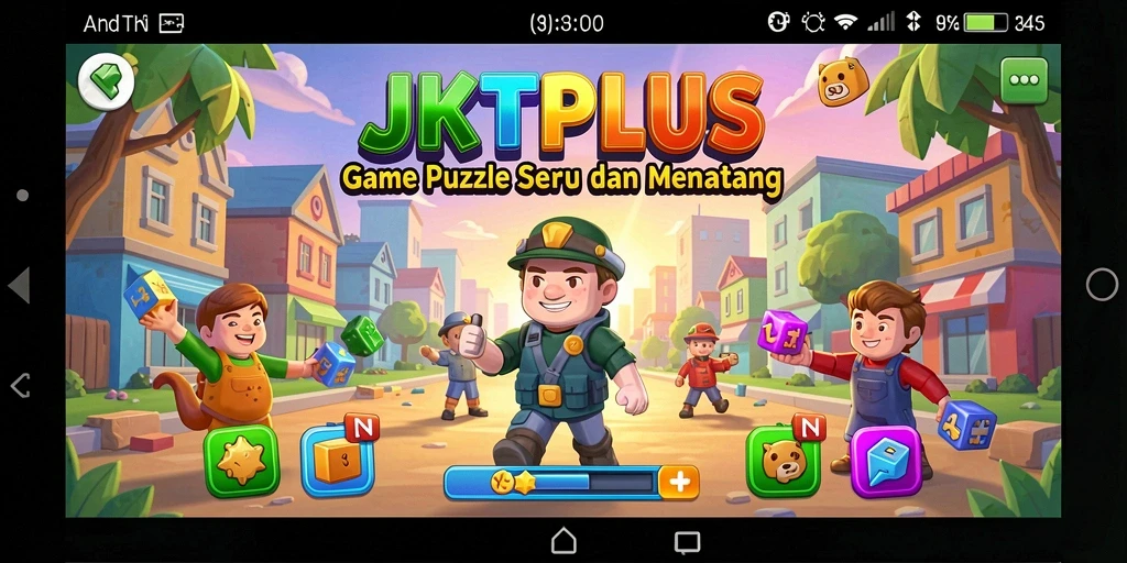 Tangkapan layar permainan JKTPLUS yang penuh tantangan teka-teki.