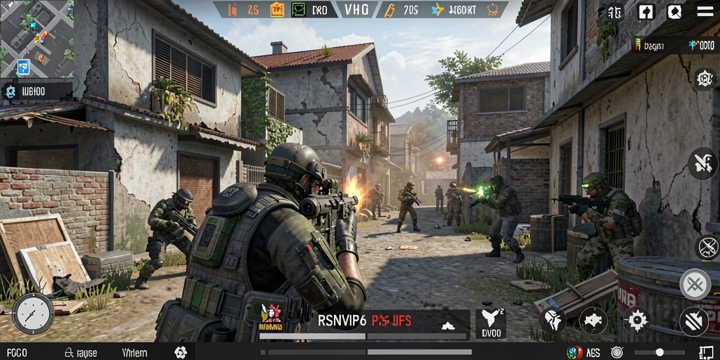 Tangkapan layar RSNVIP6 menampilkan aksi mendebarkan dalam permainan FPS.